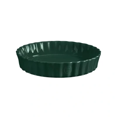 Image of Emile Henry High Pie Tart Dish, Ceramic, 28 cm, Cedar Green