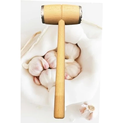 Image of Naryal Meat Tenderiser with Wooden Handle, Mallet Durable Metal Surfaces for Effortless and Uniform Tenderising of Cuts, Steak Hammer