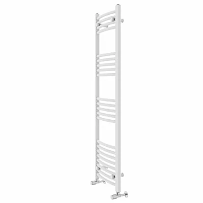 Image of Warmehaus Contemporary Curved Bathroom Heated Towel Rail Radiator Rad 1400 x 400mm White