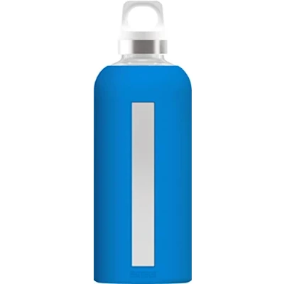 Image of SIGG Star Water Bottle (0.5 L), Pollutant Free and Leak Proof Glass Bottle, Heat Resistant with Silicone Case