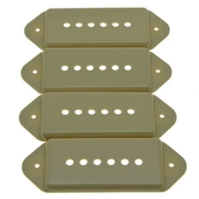 Image of Dopro 4 Pack Parchment Plastic P90 Dog Ear Guitar Pickup Covers Dogear Cover with Pole Spacing