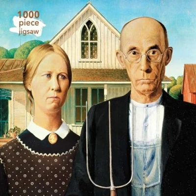 Image of Grant Wood: American Gothic jigsaw: 1000 piece Jigsaw (1000 jigsaws): Puzzles