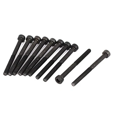 Image of Sourcingmap M3x35mm 12.9 Alloy Steel Hex Socket Screws Partially Threaded Bolt Black 10Pcs