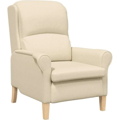 Image of vidaXL Modern Armchair Cream Fabric and Wood Medium