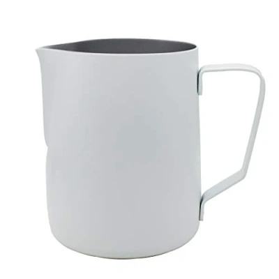 Image of Abcsea 1 Piece Stainless Steel Milk Frothing Pitcher jug, Frother Foaming Jug for Coffee and Latte Art, White 600ml/20oz