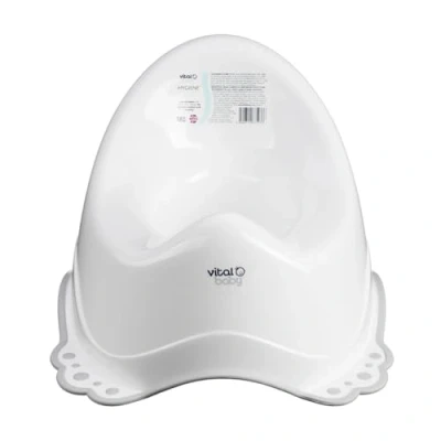 Image of Vital Baby Perfectly Simple Potty, Everyday Basic Potty Trainer, Ergonomic Seat Design for Ultimate Comfort, Non Slip Base, Lightweight &amp; Portable, 18m+, Ideal Training, White/Grey
