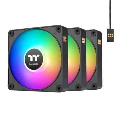 Image of Thermaltake CT140 EX ARGB Reverse PC Cooling Fan (3 Pack), Magnetic Connection, 5V Motherboard Sync, 16.8 Million Colors 9 Addressable LEDs, 140 mm Case/Radiator Fan, CL F193 PL14SW A