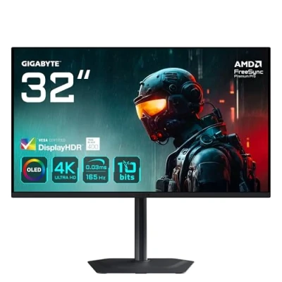 Image of Gigabyte MO32U 31.5&quot; OLED 4K UHD Gaming Monitor 3840 x 2160, 165Hz, 0.03ms, 250 cd/m², Display HDR True Black 400, HDMI 2.1, Displayport 1.4