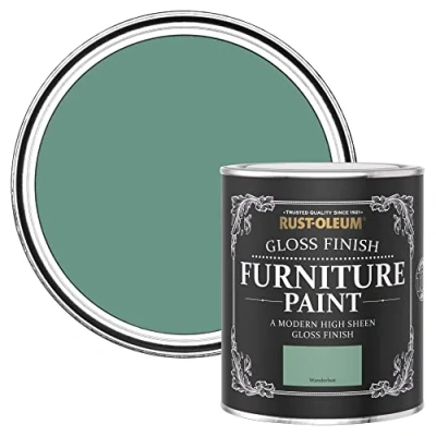 Image of Rust Oleum Green Furniture Paint in Gloss Finish Wanderlust 750ml