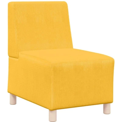 Image of vidaXL Sofa Chair with Cushion Light yellow Corduroy fabric