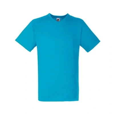 Image of Fruit of the Loom Mens Valueweight V Neck, Short Sleeve T Shirt (S) (Azure Blue)