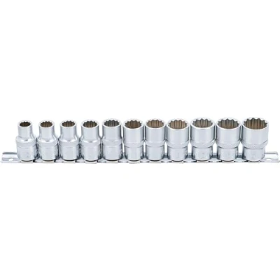 Image of BGS 9107 Socket Set, 12 point 12.5 mm (1/2&quot;) Drive 10 21 11 pcs.