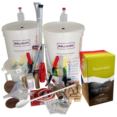 Image of Premium 30 Bottle Wine Making Set With Chardonnay Semillon Ingredient Kit