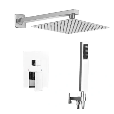 Image of Sanitemodar Chrome Concealed Shower Set, Brass Mixer with 30 x cm Head, Built in Kit Hand