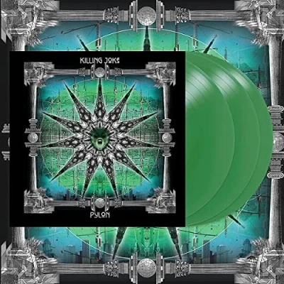 Image of Killing Joke Pylon Transparent Green vinyl Sealed 2021 UK 3 LP set SPINE562727