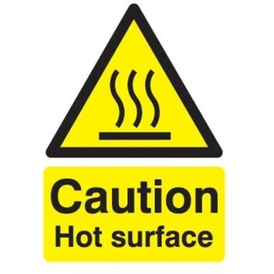 Image of Sitesafe Hot Surface Vinyl Caution Sign 148 x 210mm