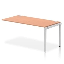 Image of Impulse Bench Single Row Ext Kit 1600 Silver Frame Desk Beech