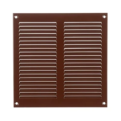 Image of Steinberg14 Brown 200x200mm Metal Air Vent Grille Cover with Insect Mesh 8x8 inch Ventilation