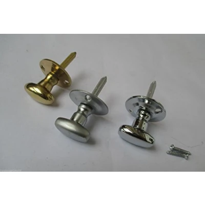 Image of Ironmongery World Oval Privacy Thumb Turn Bathroom Toilet Door Security Rack Dead Star Lock Bolt (Polished Chrome Turn)