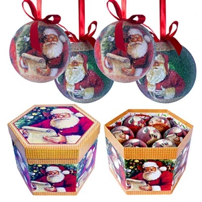 Image of Christmas Workshop 14pc Santa Decoupage Bauble