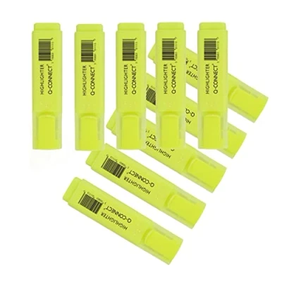 Image of Q Connect Yellow Highlighter Pen (Pack of 10)