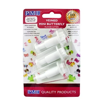Image of PME BU911 Mini Butterfly Plunger Set, White, 4.5 x 2.7 cm