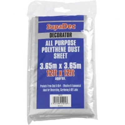 Image of SupaBrands Decorators all purpose polythene dust sheet. 12&#039; x