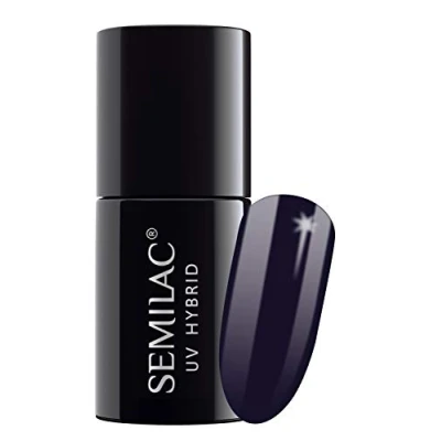 Image of SEMILAC 089 Black Plum Nail UV Gel Polish Long Lasting and Easy to Apply Soak off UV/Led Perfect for Home Professional Manicure Pedicure 7 ml