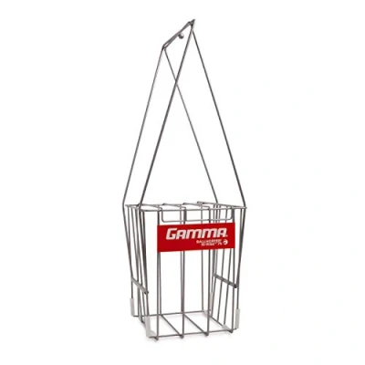 Image of GAMMA Tennis Ball Hopper Hi Rise 75 Silver Holder W/ Capacity Easy Pick Up Fingertip Height Basket Lid For Spill Prevention Premium Accessories, Carriers &amp; ups