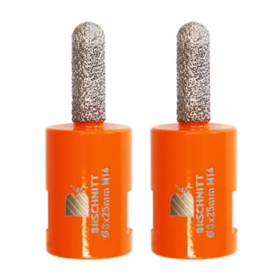 Image of Diamond Mortar Raking Bit,BRSCHNITT 2pcs 8 mm x 25 Router with M14 thread for Tuck Pointing Granite Marble Concrete Masonry Stone Removals