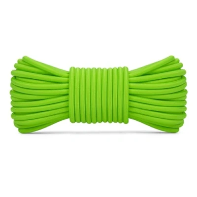 Image of Abma Cord Bungee 4mm 10M Elastic Shock 100% Stretch Rope for Tarpaulin, Trailer, Backpack, Tent Pole, Kayak Neon Green