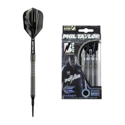 Image of TARGET Darts Phil Taylor Power 8Zero Titanium Soft Tip Darts, Black, 19g