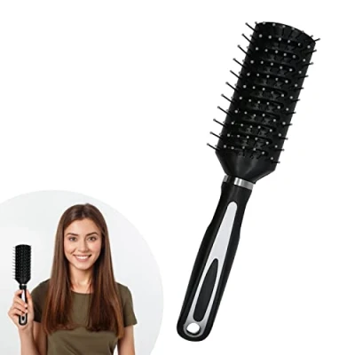Image of Professional Vented Paddle Hairbrush, Detangle Hair Brush for Women, Men and Kids Long Thick Curly Dry Wet Care 23cm