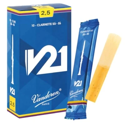 Image of Vandoren V21 Bb clarinet reeds, box of 10 Strength 2,5