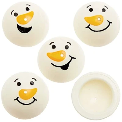 Image of Baker Ross FX426 Snowman Jumping Poppers Pack of 12, Party Bag Fillers for Kids, Xmas Gifts, Toys and Favours, Dome Jumpers