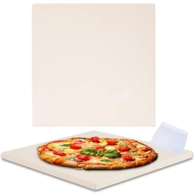 Image of Waykea 26.5x25.5x1.2cm Pizza Stone for Toaster Oven Rectangular Cordierite Grilling Bread Baking Grill,