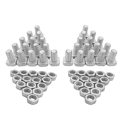 Image of 50 Sets Aluminium Greenhouse Nuts and Bolts, Cropped Head &amp; Bolts for Building Repairing M6 x 12mm