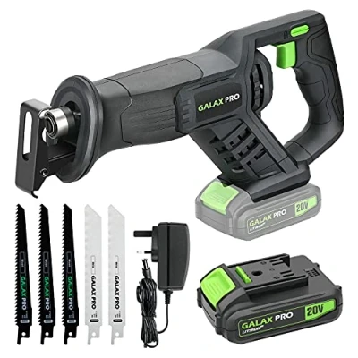 Image of GALAX PRO Reciprocating Saws 20V, Variable Speed 0 3000 SPM Cordless Saw, Tool Free Blade Change, 3pcs Wood Saw &amp; 2pcs Metal Blade, with 2.0Ah Batteries Fast Charger