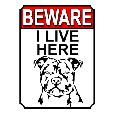 Image of Shawprint BEWARE I LIVE HERE METAL GATE SIGN DOG (mixed, 10&quot; x 8&quot;)