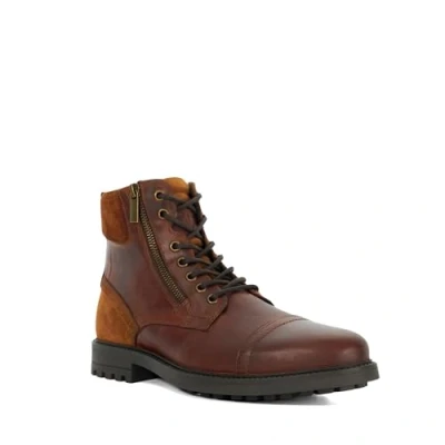 Image of Dune London Mens Cayden Leather Lace Up Boots Brown Size UK 9