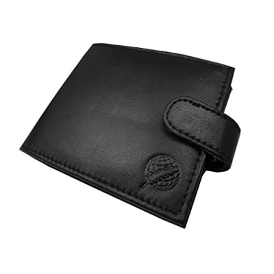 Image of Roamlite Mens Designer Leather Wallet with 9 Credit Card Slots, Coin Pocket and 2 Photo Windows 11cm x9x2 R46KAX (Black Not R*F*I*D Blocking Boxed)