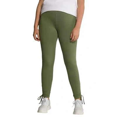 Image of Ulla Popken Women&#039;s Organic Cotton Leggings with Ruffles Jersey, Victorian Mist, 36W / 32L