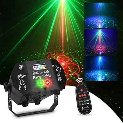 Image of Nauotk Dj Disco Party Light, 60 RGB Modes, Sound Activated Strobe Lights, Music Controlled Light and Strobe, Stage Effects for Halloween, Party, Christmas, Karaoke