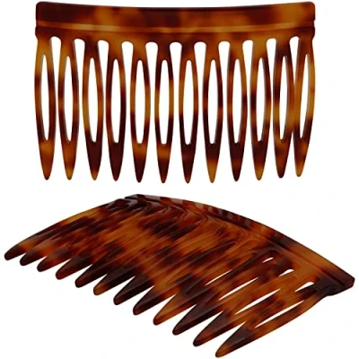 Image of Handmade 7.5cm Side Hair Combs (Tortoiseshell) Ladies Slides Ebuni Accessories