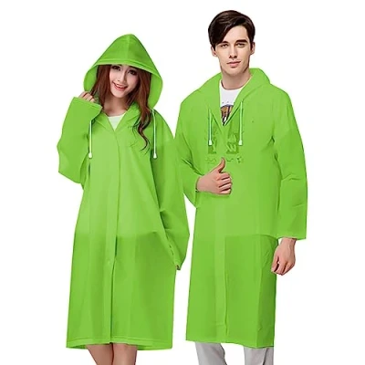 Image of Vicloon Portable Raincoat, 2 Pack Rain Poncho Adult Waterproof with Hoods and Sleeves, Reusable Resistant for Camping, Emergency Situations, Travel