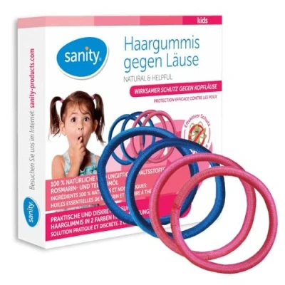 Image of Generic Sanity Hair Bands For Lice Protection, 100% Natural Ingredients, 2 Pieces/Pack, Children Over 3 Years, Rosemary and Tea Tree Oil