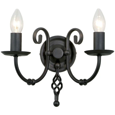 Image of Artisan 2 Light Indoor Candle Wall Black, E14