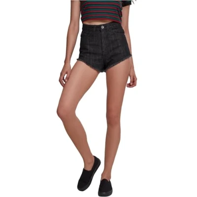 Image of Urban Classics Women&#039;s Ladies Denim Hotpants Shorts, Black washed, 30