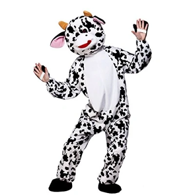 Image of Wicked Costumes Adult Deluxe Cow Fancy Dress Mascot One Size