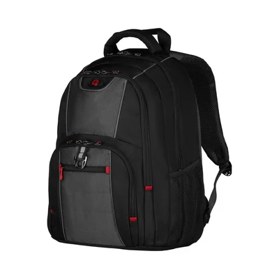 Image of Wenger Pillar 600633, 16 Inch Laptop Backpack, Triple Protect Compartment with Case Stabilizing Platform, 25 Litre Capacity, Work, School, Travel, Commuting, Black/Grey x 38 48 cm